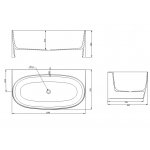 Omnires Valencia M+ Wanna przyścienna 158x86 cm Biały połysk VALENCIAWPBP