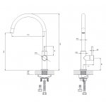 Omnires Y Bateria kuchenna jednootworowa z obrotową wylewką Czarny Y1251BL