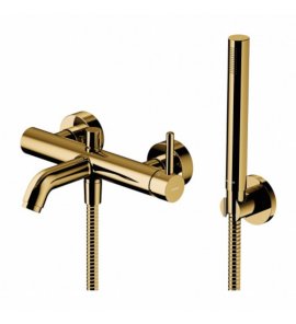 Omnires Y Bateria wannowa ścienna z zestawem prysznicowym Złoty Y1231GL