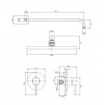 Omnires Y Zestaw prysznicowy podtynkowy z deszczownicą Ø 250 mm Miedź szczotkowana SYSY36CPB