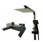 QATRO Zestaw wannowo-natryskowy z deszczownicą Czarny AL1844517NS