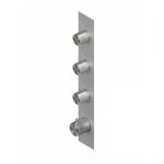 QuadroDesign Stereo Bateria prysznicowa termostatyczna podtynkowa z 3 zaworami odcinającymi brushed stainless steel 1690AS