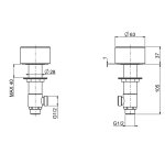 QuadroDesign Stereo Zawór odcinający (para) podtynkowy brushed stainless steel 1651VAS