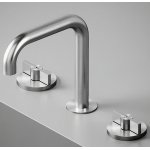 QuadroDesign Valvola01 Bateria umywalkowa brushed stainless steel 1931VAS