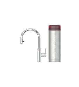 Quooker Zestaw bateria kuchenna z wyciąganą wylewką Flex Round plus zbiornik HOT 3L PRO3 Chrom 