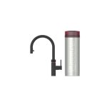 Quooker Zestaw bateria kuchenna z wyciąganą wylewką Flex Round plus zbiornik HOT 3L PRO3 Czarny mat