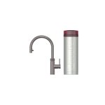 Quooker Zestaw bateria kuchenna z wyciąganą wylewką Flex Round plus zbiornik HOT 3L PRO3 Gunmetal