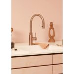 Quooker Zestaw bateria kuchenna z wyciąganą wylewką Flex Round plus zbiornik HOT 3L PRO3 Różowa miedź