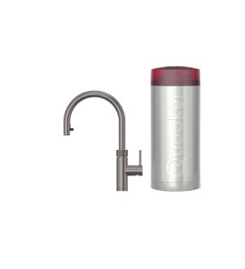 Quooker Zestaw bateria kuchenna z wyciąganą wylewką Flex Round plus zbiornik HOT 7L COMBI+ Gunmetal