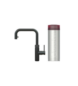 Quooker Zestaw bateria kuchenna z wyciąganą wylewką Flex Square plus zbiornik HOT 3L PRO3 Czarny mat