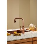 Quooker Zestaw bateria kuchenna z wyciąganą wylewką Flex Square plus zbiornik HOT 3L PRO3 Różowa miedź