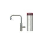 Quooker Zestaw bateria kuchenna z wyciąganą wylewką Flex Square plus zbiornik HOT 3L PRO3 Stal nierdzewna