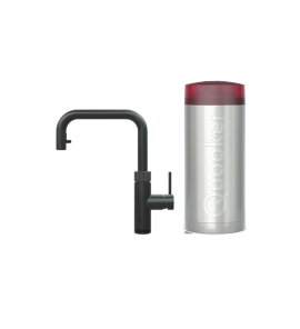 Quooker Zestaw bateria kuchenna z wyciąganą wylewką Flex Square plus zbiornik HOT 7L COMBI+ Czarny mat