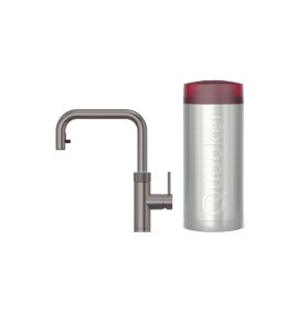 Quooker Zestaw bateria kuchenna z wyciąganą wylewką Flex Square plus zbiornik HOT 7L COMBI+ Gunmetal