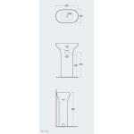 Rak Ceramika Des Umywalka odpływ do podłogi 60x35 biały połysk DESFS6000AWHA