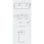 Rak Ceramika Des Umywalka podwójna 121x46 biały połysk DESWB12101AWHA