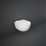 Rak Ceramika DES Zestaw Miska bezrantowa 56x40 +  Deska wolnoopadająca biały połysk DES1SET