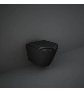  Rak Ceramika Feeling Miska WC wisząca bezrantowa z deską wolnoopadającą czarny mat FEEL5SET