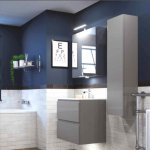 Rak Ceramika Joy Zestaw Umywalka meblowa 81x46,5 + szafka podumywalkowa 80x46 szary połysk SETJOYWH080UGY