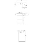 Rak Ceramika Petit Umywalka blat z lewej 76,5x36 biały połysk PETWB37700AWHA
