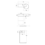 Rak Ceramika PETIT Zestaw Umywalka z blatem z prawej 77x36 +Szafka podumywalkowa 40x21 biały połysk PETWB27700AWHA+JOYWH040PWH