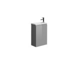 Rak Ceramika PETIT Zestaw Umywalka z blatem z prawej 77x36 biały połysk+Szafka podumywalkowa 40x21 szary połysk PETWB27700AWHA+JOYWH040UGY