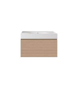 Rak Ceramika Zestaw DES Umywalka 81x46 biały połysk i Szafka UNO Joy scandinavian oak SETDESUNOWH080SOK