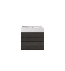 Rak Ceramika Zestaw DES Umywalka 61x46 biały połysk i Szafka Joy moka walnut SETDESWH060MOK