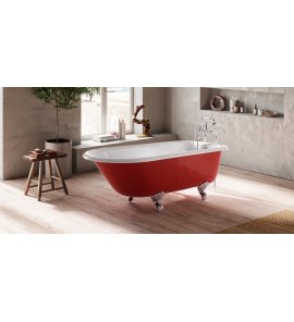 Recor Roll Top Wanna wolnostojąca bez otworu na baterię 137x76,5x59 cm czerwony ROLLTOP5