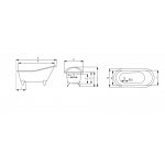  Recor Slipper Wanna wolnostojąca bez otworu na baterię 170x76x79,5 cm czarny SLIPPER3