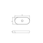 Relax Design Horizon Series Umywalka stawiana 90×42 z korkiem white matt HORIZON90LX01MATT