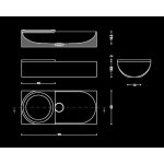 Relax Design Lodge Umywalka stawiana 90x40 z tacką i korkiem white matt/black white matt LODGELX01MATTBLACKWHITE