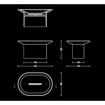 Relax Design Shell Series Umywalka stawiana 60x40 z korkiem white matt SHELLSERIESLX01MATT