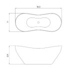 Relax Design Volo Wanna wolnostojąca 160x71 z korkiem white matt VOLOLX01WHITEMATT