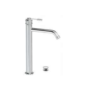 Remer Atelier Bateria umywalkowa wysoka jednouchwytowa z korkiem automatycznym Chrom AL10LXL