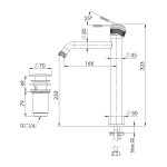 Remer Atelier Bateria umywalkowa wysoka jednouchwytowa z korkiem automatycznym Chrom AL10LXL