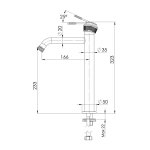 Remer Atelier Bateria umywalkowa wysoka jednouchwytowa bez korka Brushed Gold AL11LXLBG