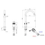 Remer Atelier Bateria umywalkowa jednouchwytowa wysoka dwuotworowa Chrom AL57L