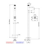 Remer Atelier Bateria umywalkowa wolnostojąca jednouchwytowa z korkiem automatycznym Chrom AL18