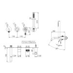 Remer Atelier Bateria wannowo-natryskowa podtynkowa z zestawem natryskowym - element zewnętrzny Chrom AL53D2PWB