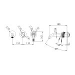 Remer Atelier Bateria wannowo-natryskowa podtynkowa 2-drożna - element zewnętrzny Chrom AL54D2PWB