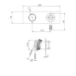Remer Atelier Bateria wannowo-natryskowa podtynkowa 2-drożna - element zewnętrzny Visual Inox AL92ZWBXV