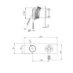 Remer Atelier Bateria wannowo-natryskowa podtynkowa 3-drożna - element zewnętrzny Brushed Gold AL93ZWBBG