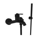 Remer Atelier Bateria wannowo-natryskowa ścienna z zestawem natryskowym Matt Black AL02NO