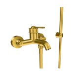 Remer Atelier Bateria wannowo-natryskowa ścienna z zestawem natryskowym Brushed Gold AL02BG