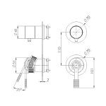 Remer Atelier Bateria wannowo-natryskowa podtynkowa 3-drożna - element zewnętrzny Chrom AL93PWB