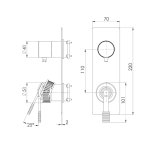 Remer Atelier Bateria wannowo-natryskowa podtynkowa 3-drożna - element zewnętrzny Chrom AL93WB