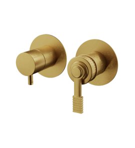 Remer Atelier Bateria wannowo-natryskowa podtynkowa 2-drożna - element zewnętrzny Brushed Gold AL92ZPWBBG