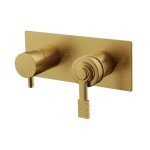 Remer Atelier Bateria wannowo-natryskowa podtynkowa 3-drożna - element zewnętrzny Brushed Gold AL93ZWBBG