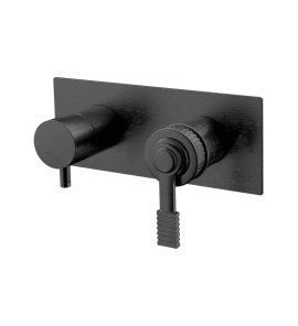 Remer Atelier Bateria wannowo-natryskowa podtynkowa 2-drożna - element zewnętrzny Brushed Black Chrome AL92ZWBCFP